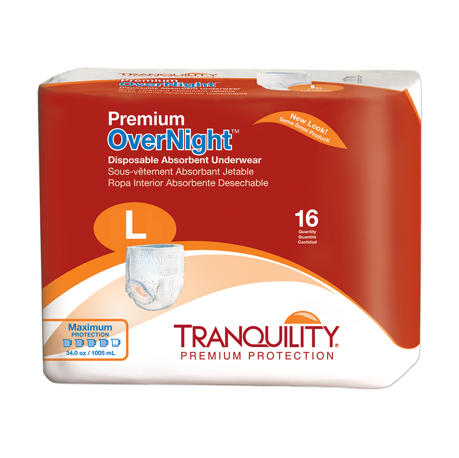 Adult Absorbent Underwear Tranquility® Premium OverNight™ Pull On  Disposable Heavy Absorbency