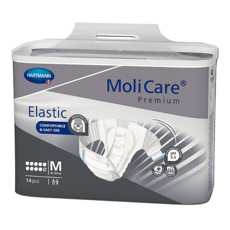 Adult Incontinent Brief Unisex MoliCare® Premium Elastic 10D  Disposable Heavy Absorbency