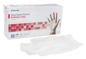Exam Glove McKesson NonSterile Clear Powder Free Vinyl Ambidextrous Smooth Not Chemo Approved
