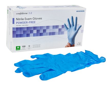 Confiderm® 3.8 NonSterile Blue Powder Free Nitrile Exam Glove Ambidextrous Textured Fingertips Not Chemo Approved