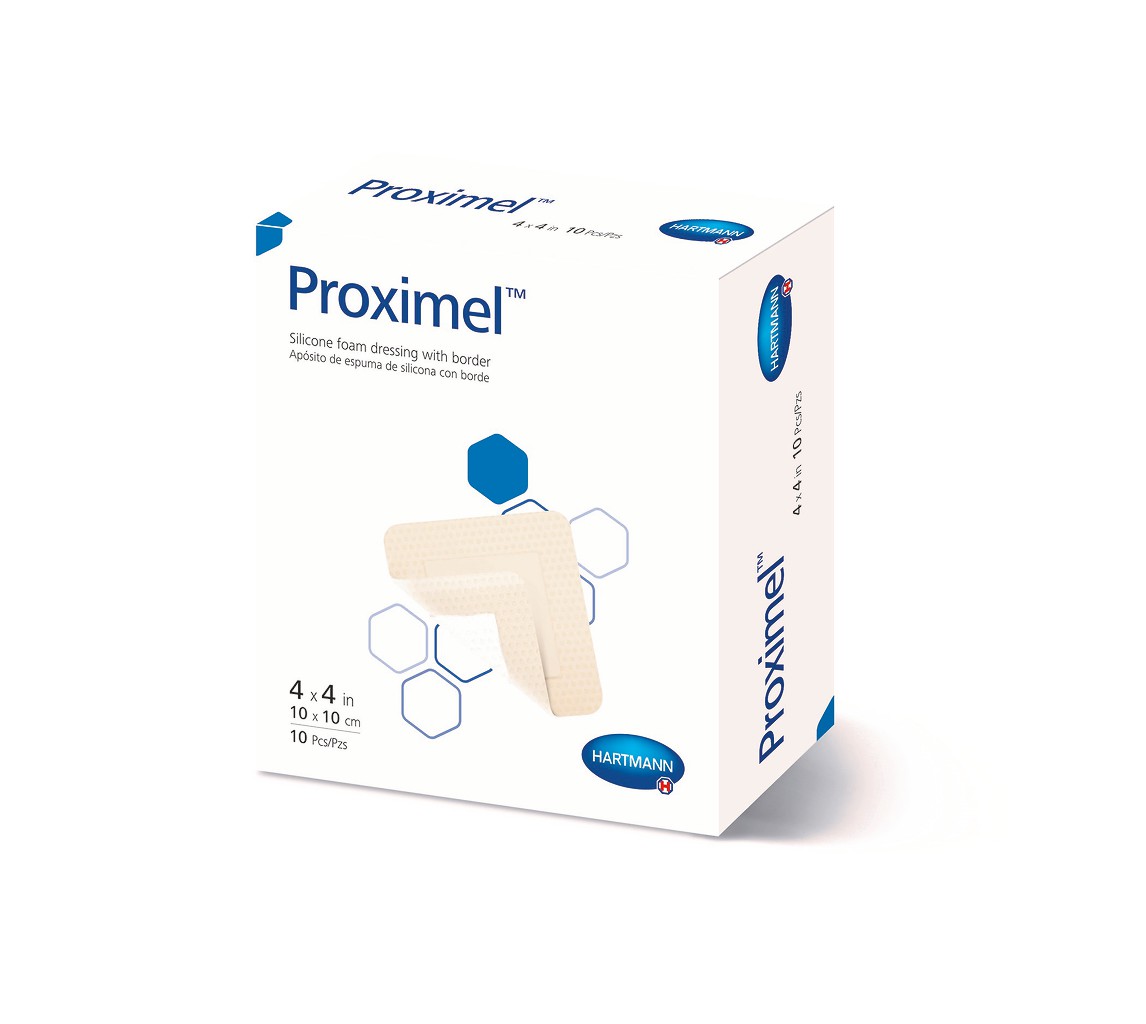 Proximel Sterile Silicone Foam Dressing Square Adhesive with Border